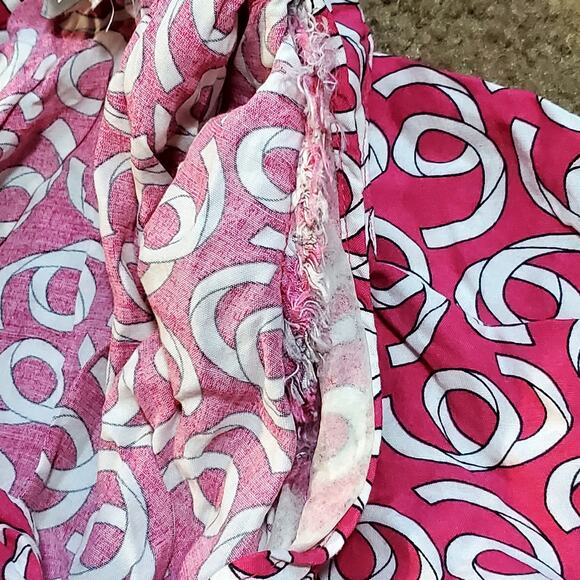 Vtg Esprit Sz S Pink Retro White Swirl 80s Pattern Button Up Down Blouse - Picture 10 of 11
